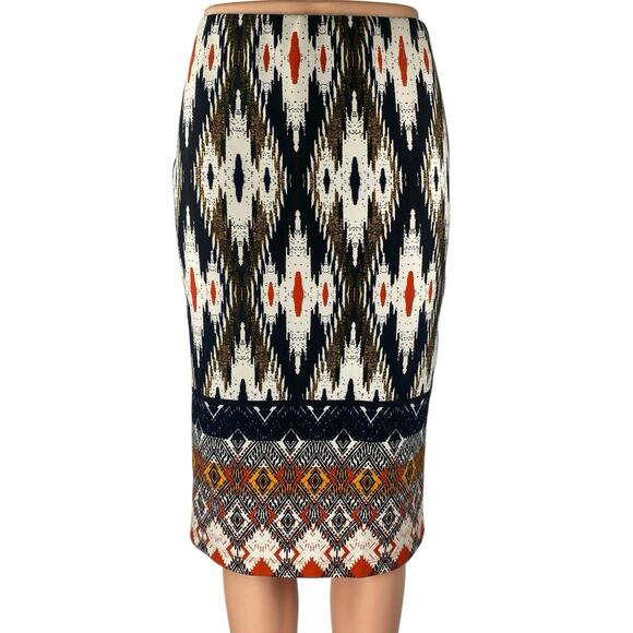 Anthropologie Maeve Multicolor Aztec Tribal Print Knee Length Pencil Skirt Sz S - Picture 1 of 5